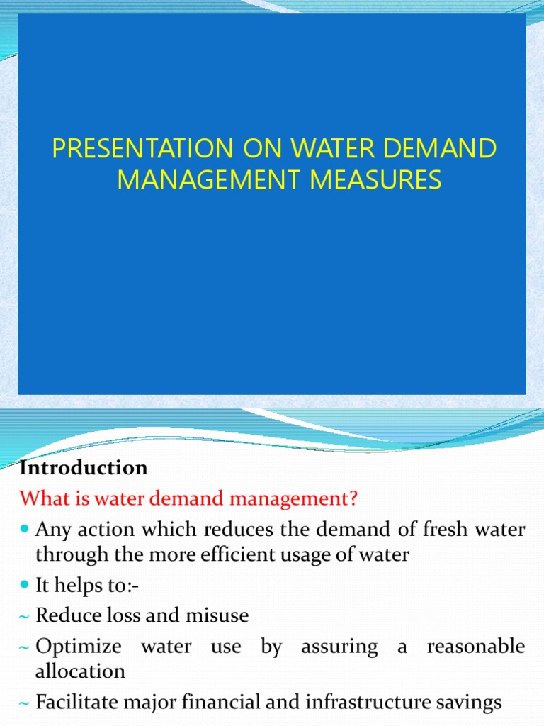Effective Water Demand Management Strategies | PDF