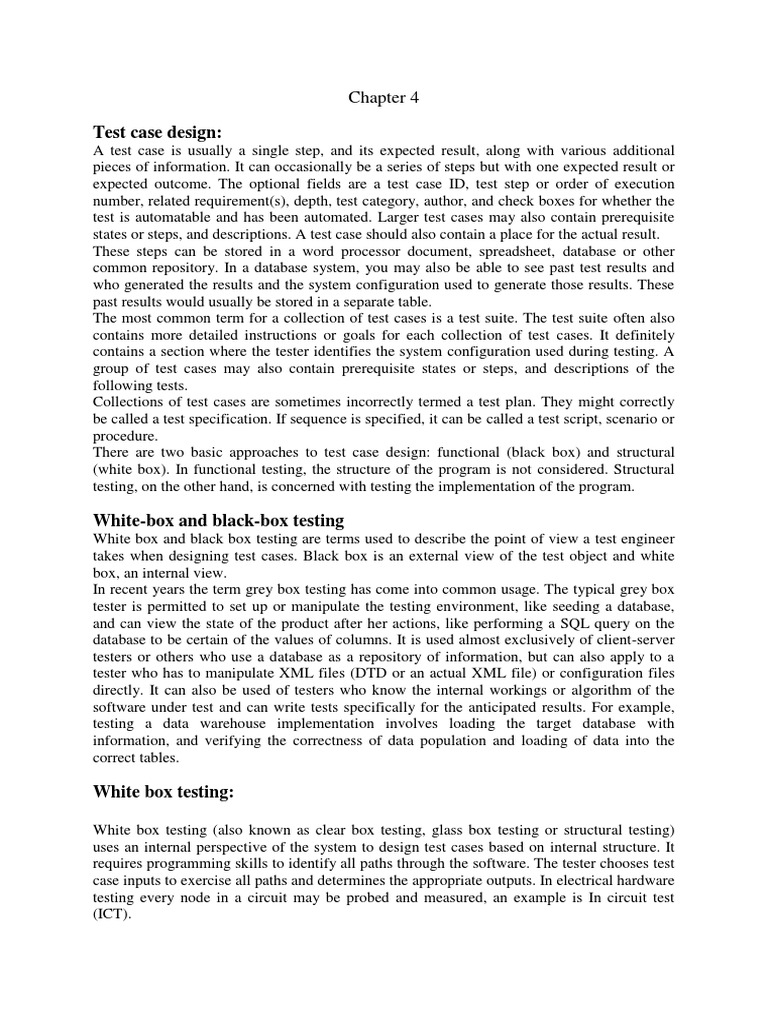 Test Case Design | PDF | Software Testing | Software Engineering