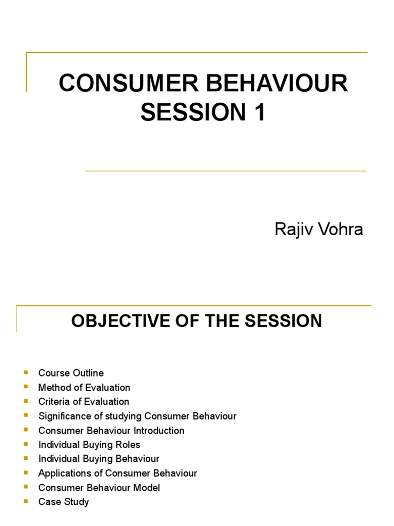 Consumer Behavior Course Overview | PDF | Consumer Behaviour | Behavior