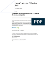 Rccs 396 84 para Uma Economia Solidaria A Partir Do Caso Portugues