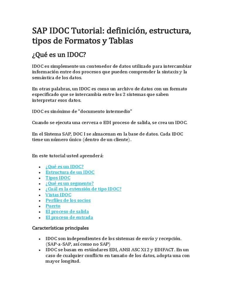 Sap idoc tutorial en es pdf