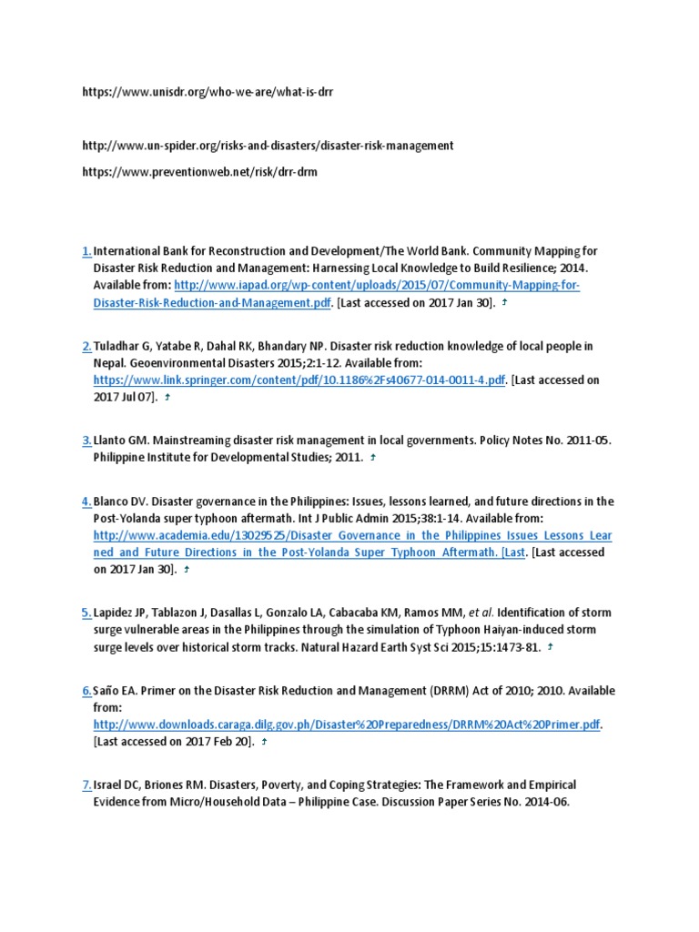 References DRRM | PDF | Disaster Risk Reduction | Emergency Management