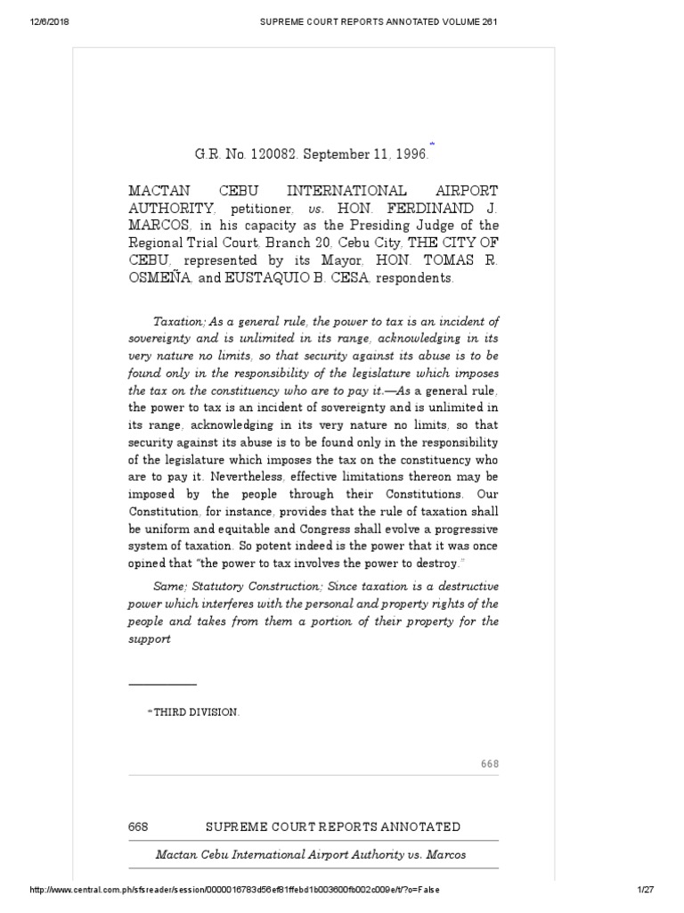 Mactan Cebu International Airport Authority vs. Marcos PDF Federal