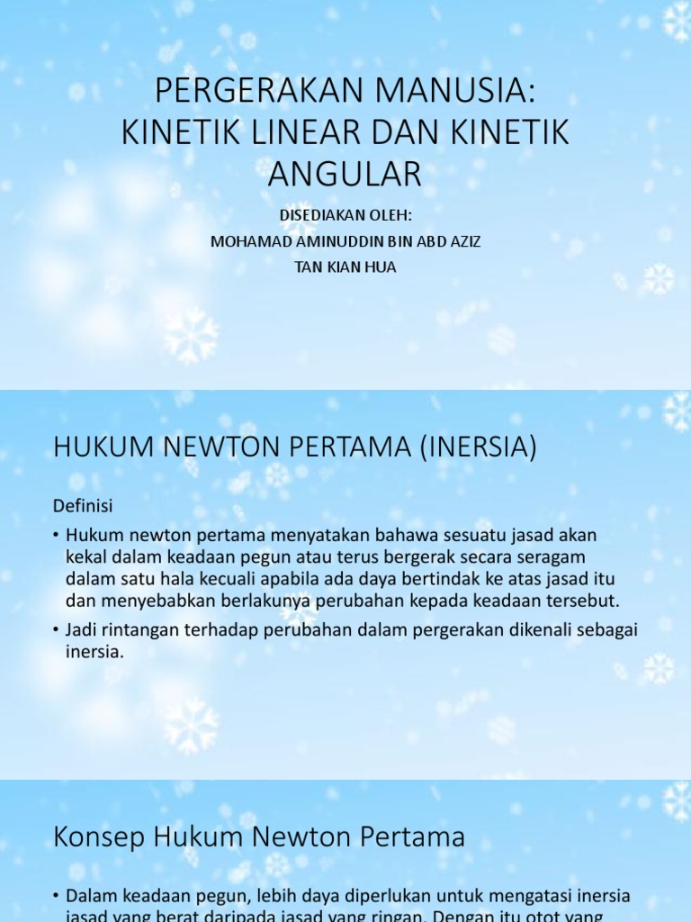 Pergerakan Manusia Kinetik Linear Dan Kinetik Angular Pdf