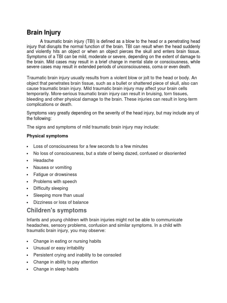 Brain Injury | PDF | Traumatic Brain Injury | Clinical Medicine