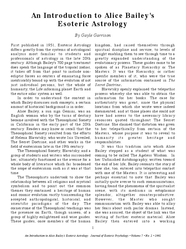 Introduction to Bailey's Esoteric Astrology | PDF | Nature