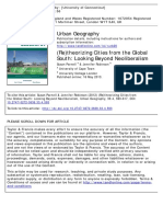 Urban Geography: To Cite This Article: Susan Parnell & Jennifer Robinson (2012) (Re) Theorizing Cities From