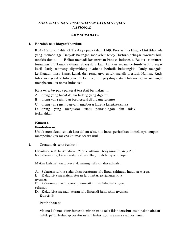 3 Kunci Dan Pembahasan Klp 15 Gel 1 1