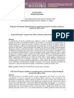 Programa FNE Rural: Financiamento Do Extrativismo Do Pó de Carnaúba No Piauí No Período de 2007 A 2012