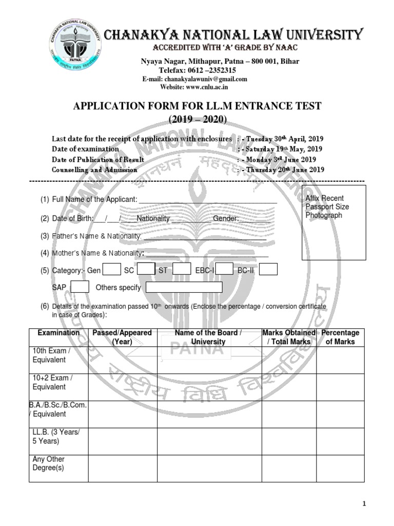 LLM Application Form | PDF | Government