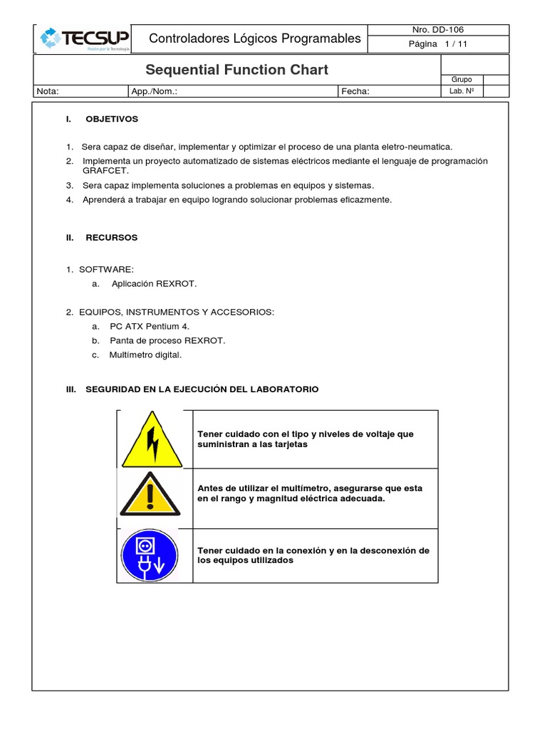 Programación GRAFCET en PLCs | PDF | Controlador lógico programable ...
