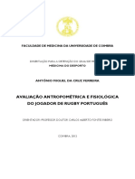 Avaliação Antropométrica e Fisiológica Do Jogador de Rugby Português PDF