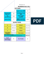 Blending Silo Calculation Input Data