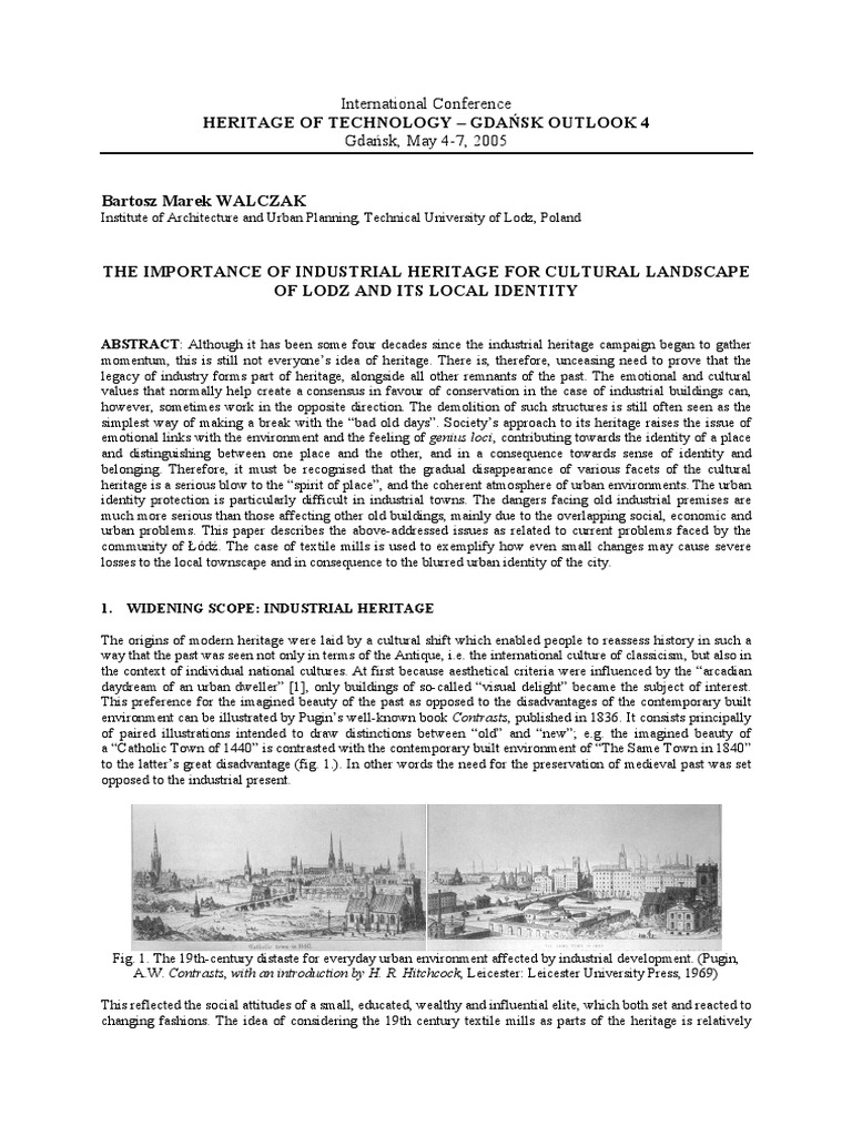 Industrial Heritage and Local Identity | PDF | Cultural Heritage ...