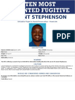 Lamont Stephenson: Unlawful Flight To Avoid Prosecution - Homicide