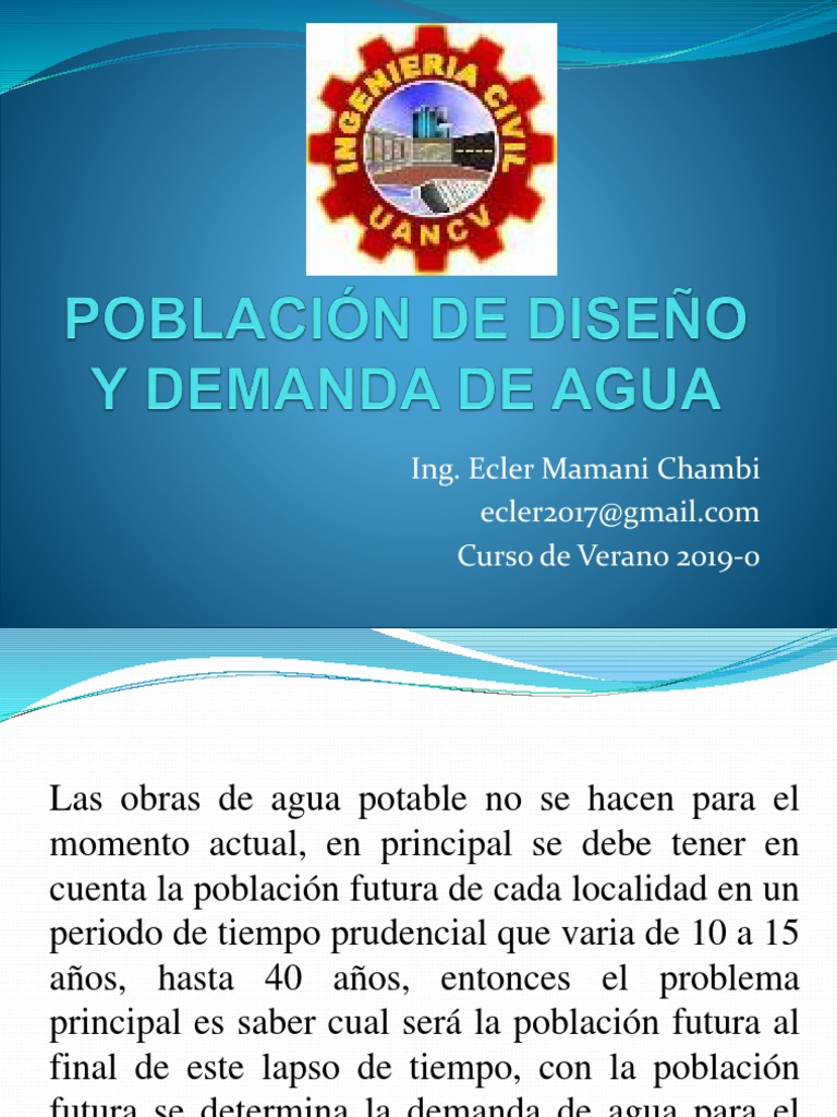 Estimación de Población y Demanda de Agua | PDF | Crecimiento de la ...
