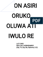 Awon Asiri Oruko Oluwa Ati Iwulo Re