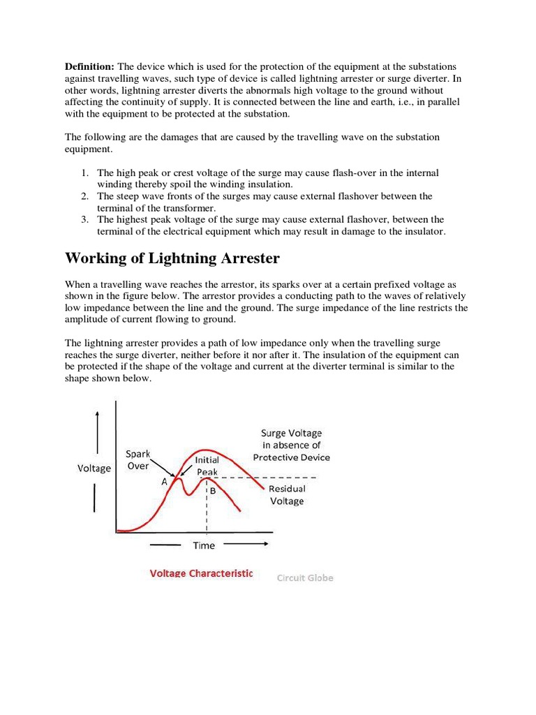 Lightning Arrester Function in Substations | PDF | Electric Power ...