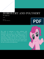 Homonymy and Polysemy, Presentation.