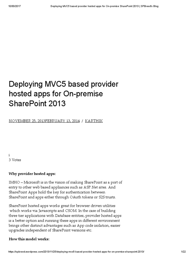Deploying Provider Hosted Apps in SharePoint | PDF | Share Point | Web ...