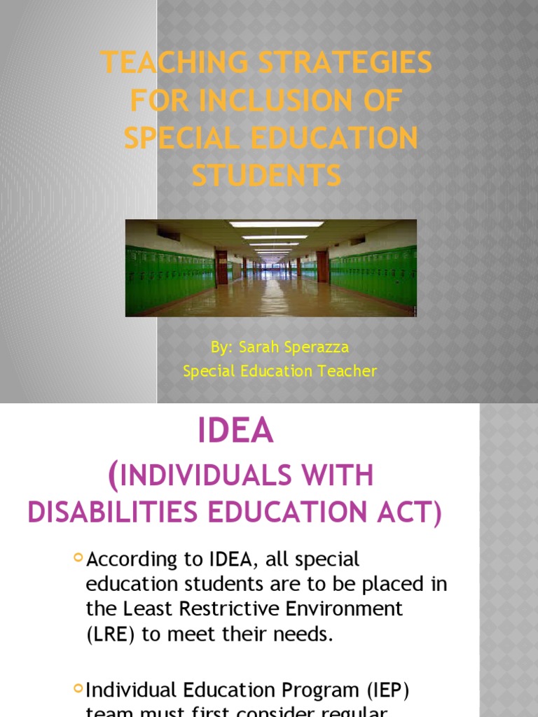 Inclusion Strategies for Special Education | PDF | Special Education ...