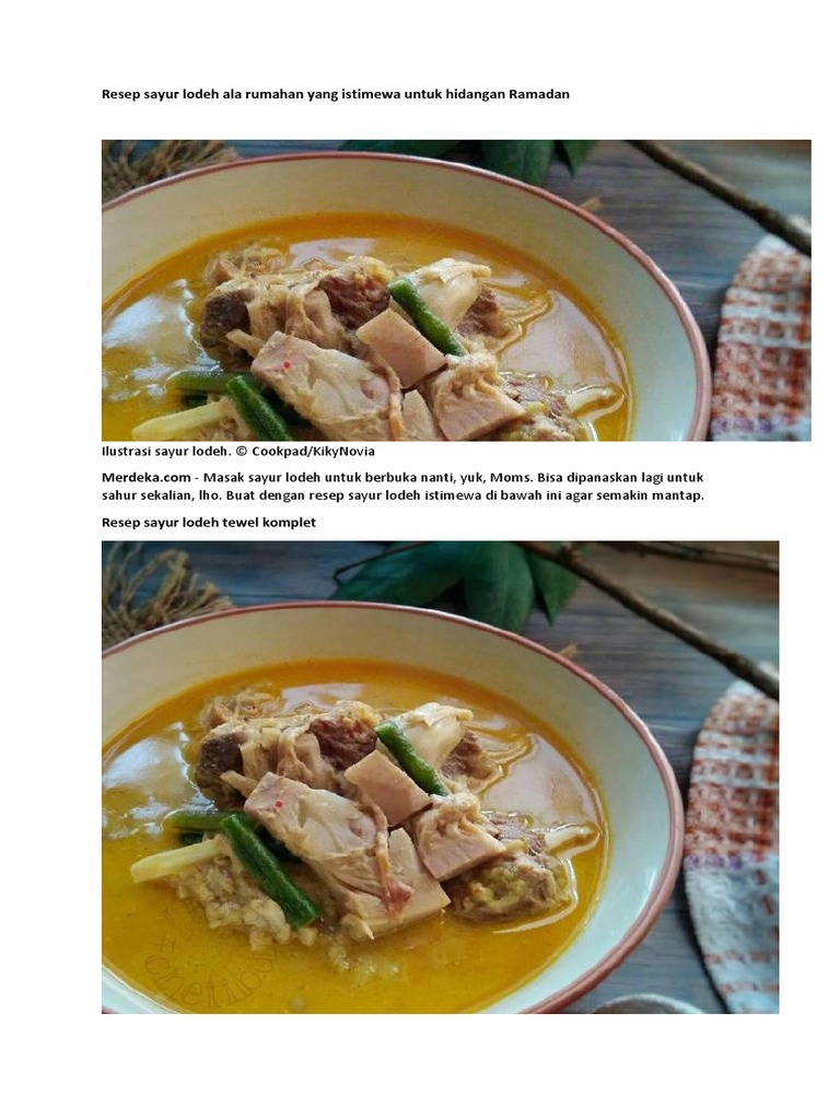 Resep Masak Sayur Lodeh Tewel - Masak Memasak