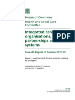Integrated Care: Organisations, Partnerships and Systems: House of Commons Health and Social Care Committee