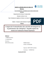 L'impact de L'externalisation Des Activités de Transport Sur La Performance Des Entreprises PDF