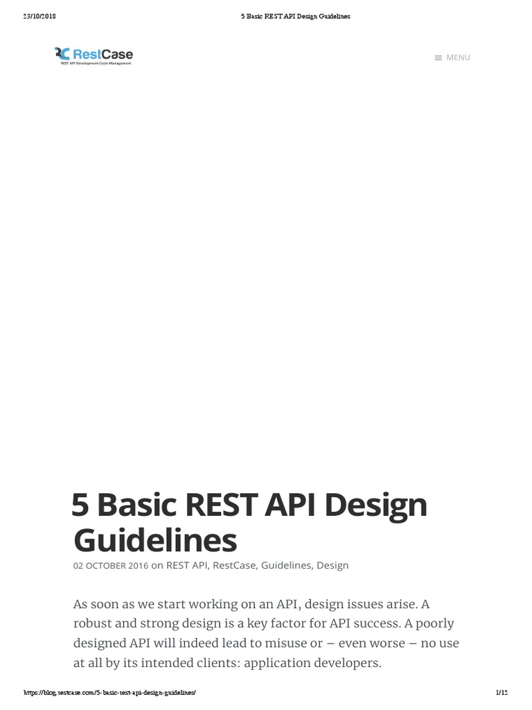 5 Basic REST API Design Guidelines | PDF | Hypertext Transfer Protocol ...