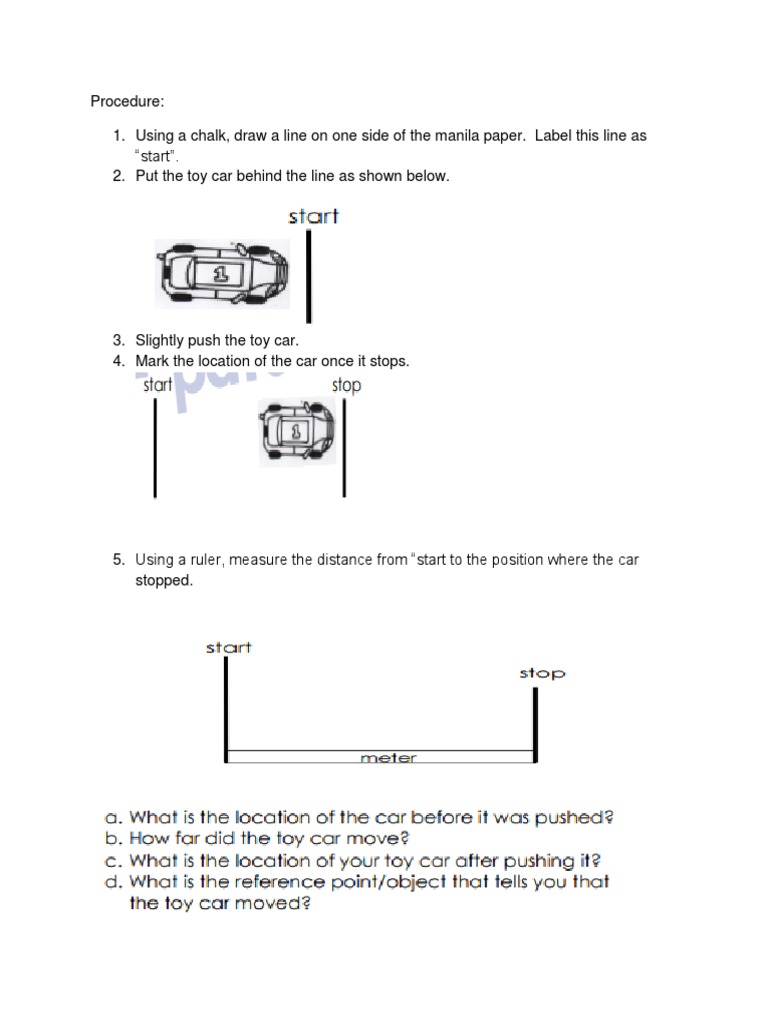 Toy Car Distance Measurement Activity | PDF