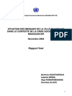 McRAM Nosy Be: Situation Des Menages de La Ville de Nosy Be Dans Le Contexte de La Crise Sociopolitique - Madagascar (Novembre 2009)