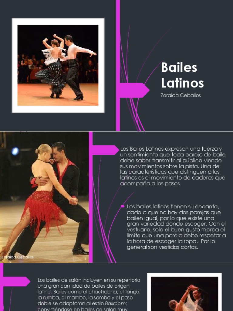 Características de los Bailes Latinos | PDF | Baile de salón | Bailes