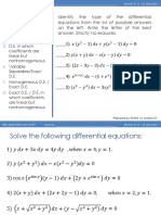 Differential Equations Pre Midterm Activity