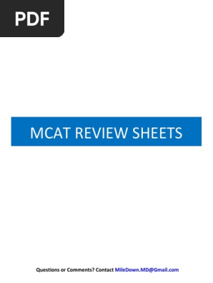 Mcat Review Sheets Pdf Covalent Bond Gases