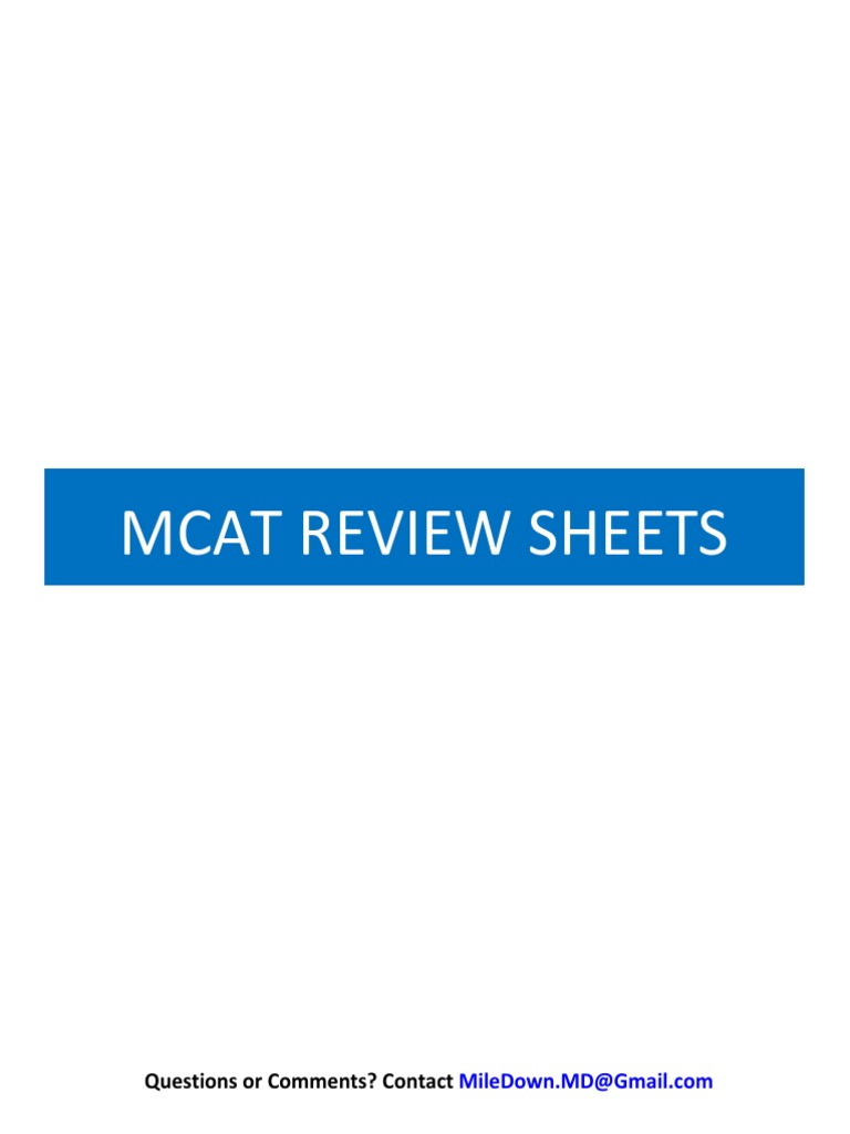 Mcat Review Sheets Pdf Covalent Bond Gases