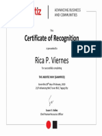 Certificate of Recognition: Rica P. Viernes