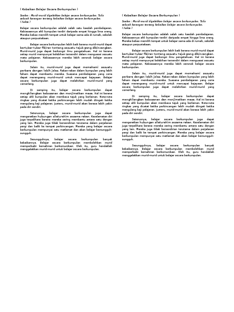 Kebaikan Belajar Secara Berkumpulan Pdf