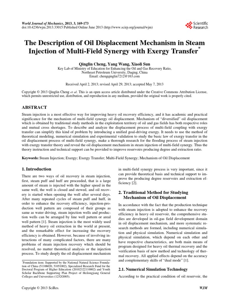 The Description of Oil Displacement Mechanism in S | PDF | Exergy ...