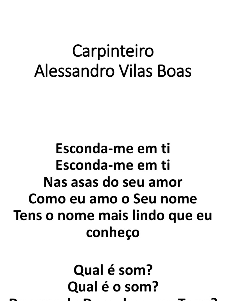 Carpinteiro - Alessandro Vilas Boas | PDF