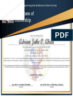 Certificate of Officership: Adrian Jake O. Abad