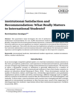 Institutional Satisfaction and Recommendation: What Really Matters To International Students?
