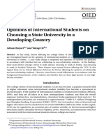 Opinions of International Students On Choosing A State University in A Developing Country