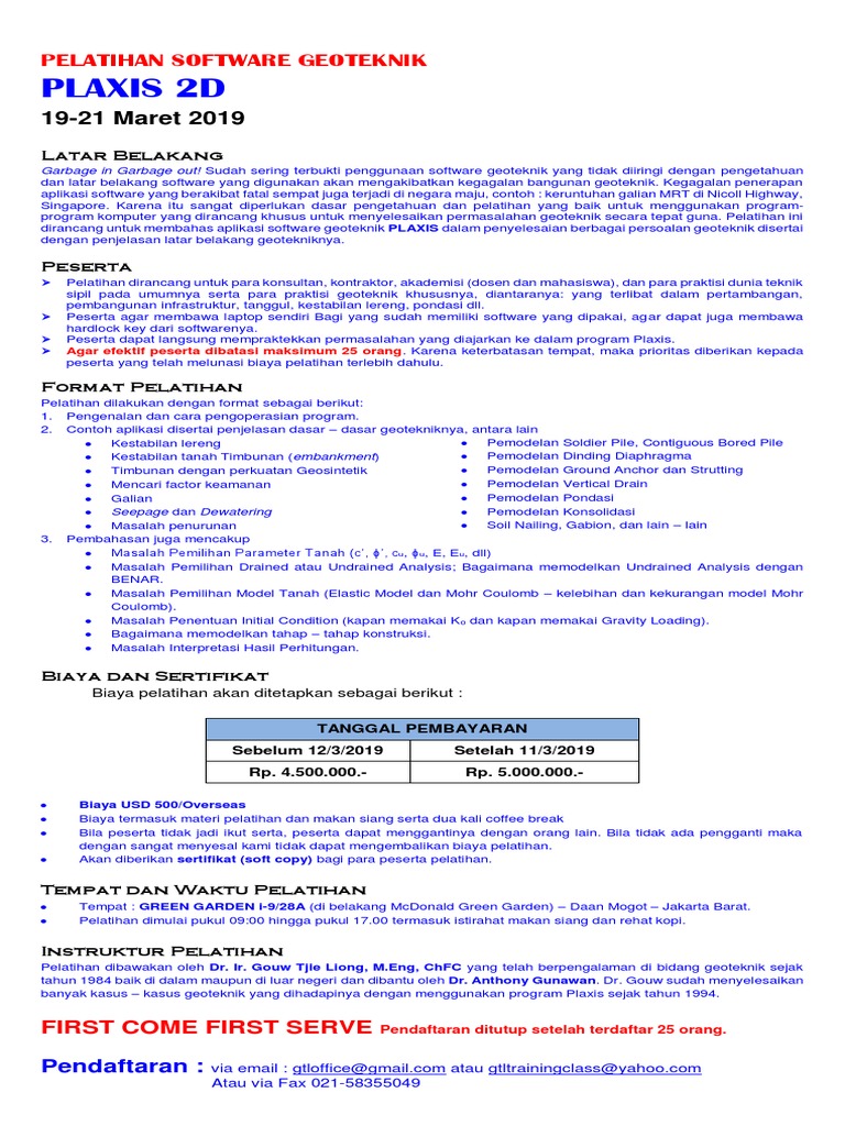 Pelatihan Geoteknik PLAXIS 2D | PDF