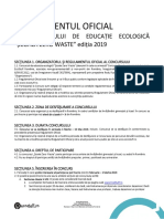 Regulamentul Oficial: Al Concursului de Educație Ecologică "ȘCOALA ZERO WASTE" Ediția 2019