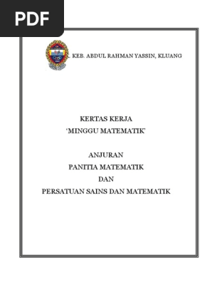 Kertas Kerja Minggu Matematik Buku Program