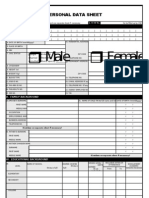 Male Female: Personal Data Sheet