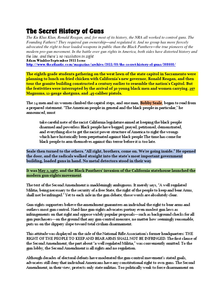 The Secret History of Guns by Adam Winkler, Esq | PDF | Gun Politics In ...
