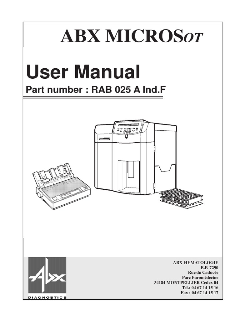ABX MICROSOT User Manual PDF | PDF | Blood | Nature