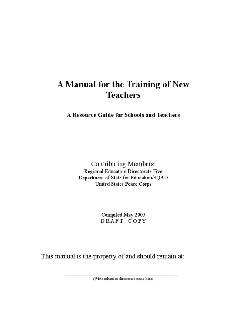 New Teacher Training Manual Guide | PDF | Clothing | Teachers