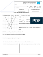 Teste Matemática 8 Função Afim